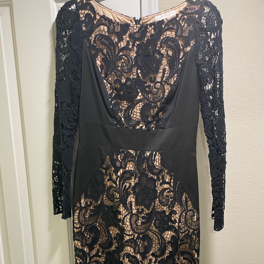 Black and Tan Lace Dress